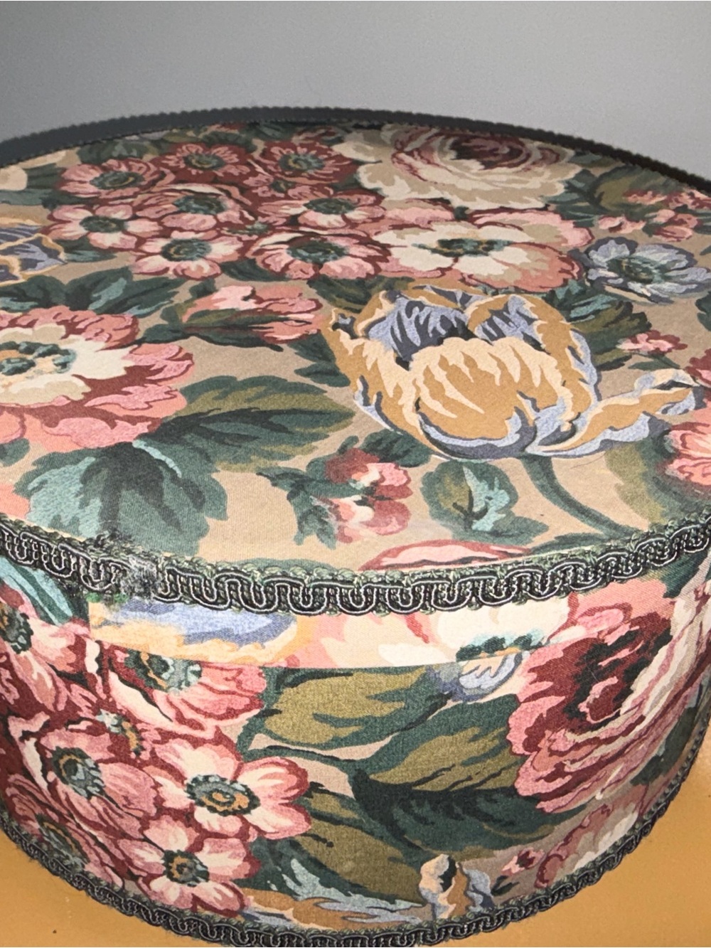Floral Round Hatbox  - Pink, Green, Yellow
